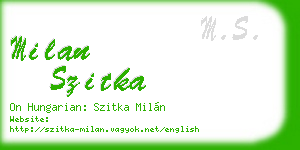milan szitka business card